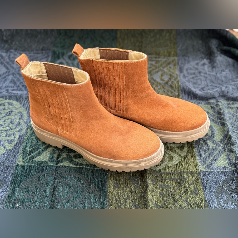 Portland Leather (Patina) Kiki Chunky Chelsea Boots - Toffee- Sz 10